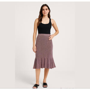 St. John Felted Tweed Knit Jacket and Skirt - Rava Raisin/Vanilla NWTs, Size XL